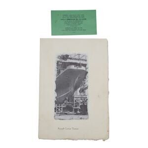 Aircraft Carrier Tarawa 1945 Ship Launching Program + Ceremony Entry Ticket WW2